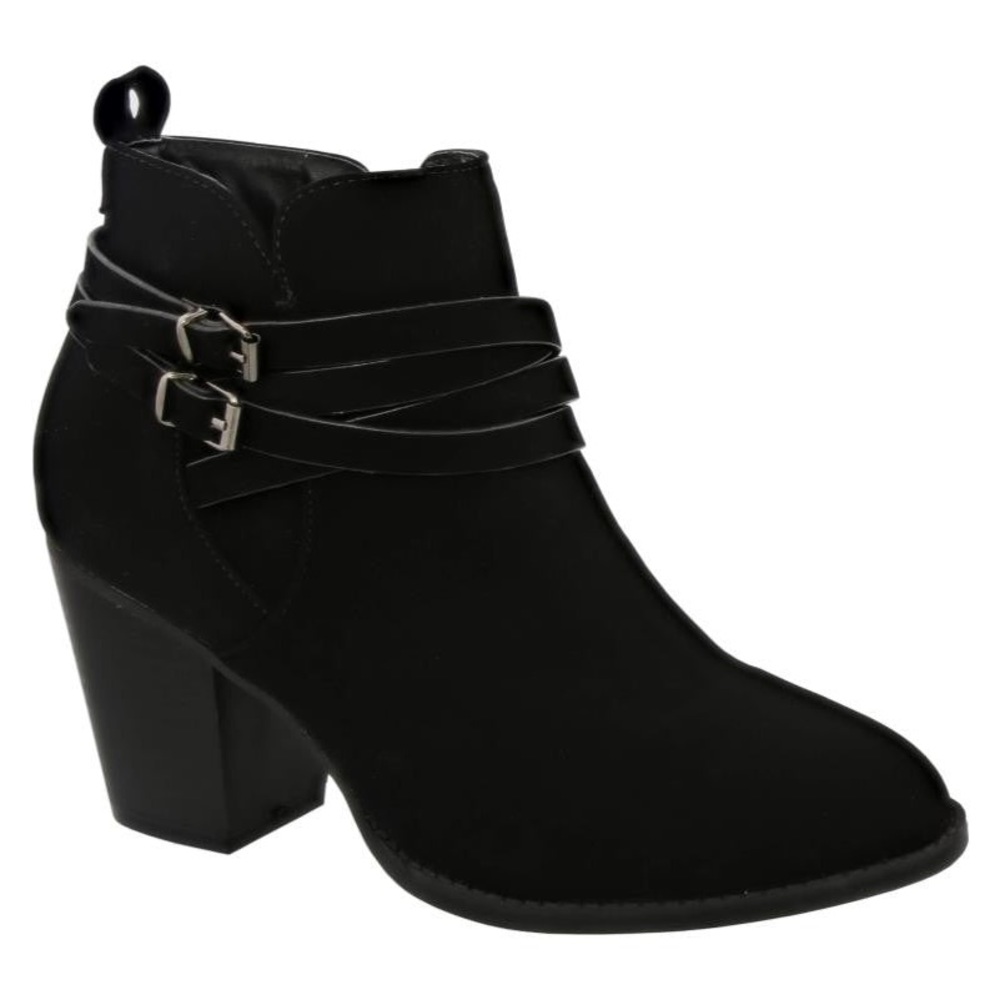 Black Buckle Bootie